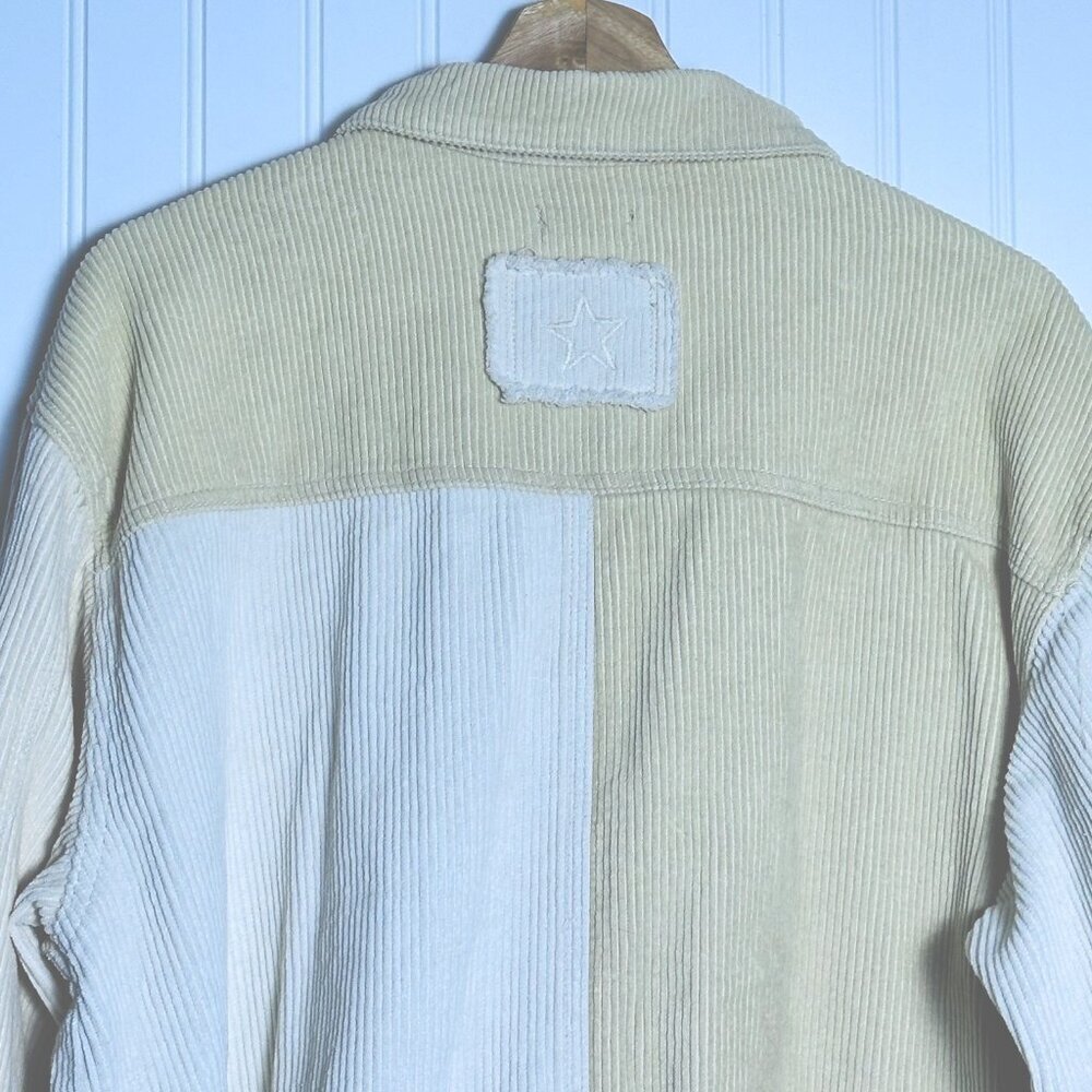 POL Beige Corduroy Distressed Jacket Size Large Casual Two-Tone Color - Picture 6 of 8